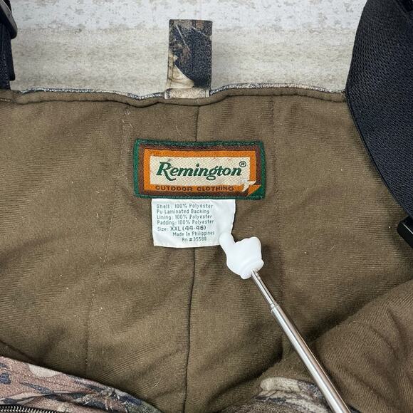 Vintage Mossy Oak Hunting Camo Overalls Baggy Fit Insulated Remington 2XL 90s - Picture 3 of 4